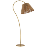Dume Large Arched Floor Lamp, Hand-Rubbed Antique Brass