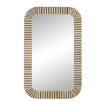 Wood/Bone Inlay Rectangular Mirror, Natural/White, 36''H