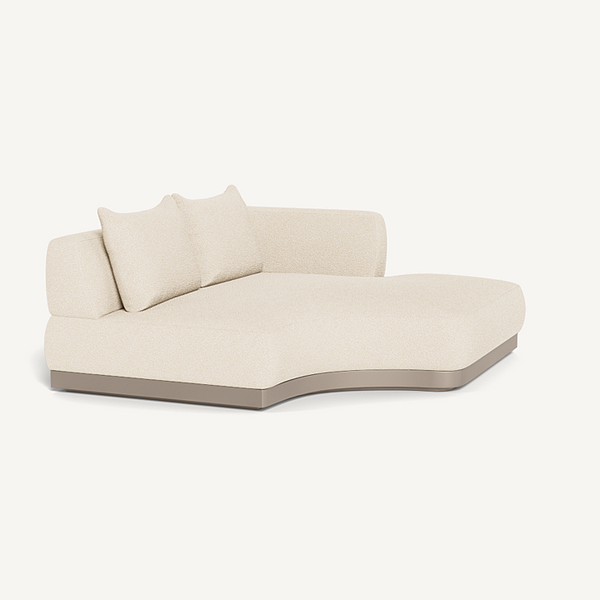 Amalfi Curved Chaise, Right Arm - Aluminium Taupe/Riviera Sand, 65.6"W