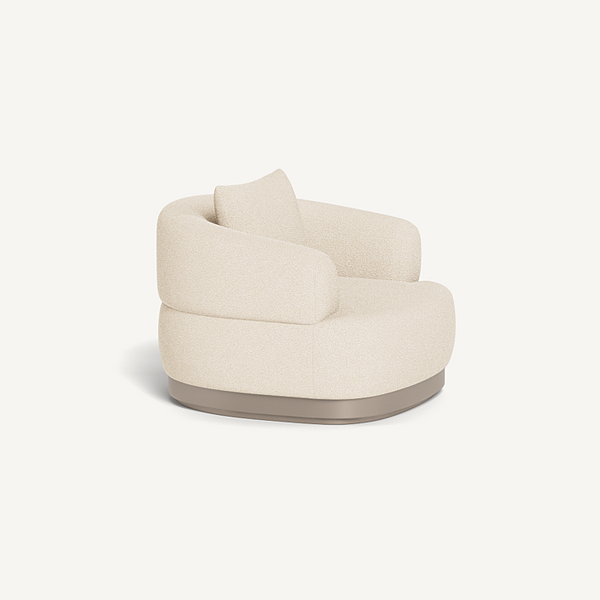 Amalfi Swivel Lounge Chair - Aluminium Taupe/Riviera Sand, 40.3"W
