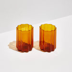 Wave Glass Set of 2, Amber