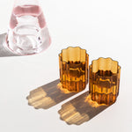 Wave Glass Set of 2, Amber