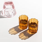 Wave Glass Set of 2, Amber