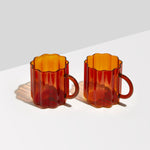 Wave Mug Set of 2, Amber