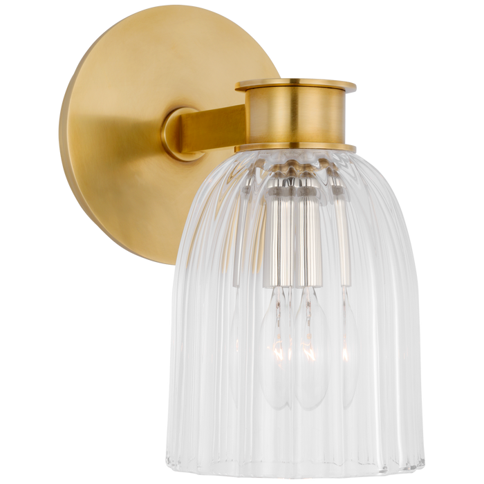 Asalea Single Sconce, Hand-Rubbed Antique Brass