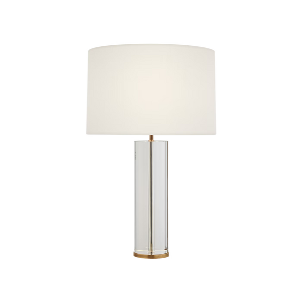 Lineham Table Lamp, Crystal with Brass, 29.5"H