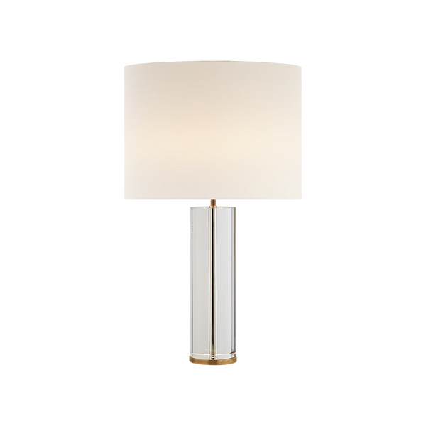 Lineham Table Lamp, Crystal with Brass, 29.5"H