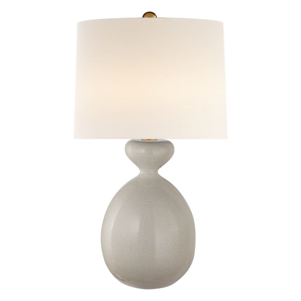 Gannet Table Lamp, Bone Craquelure, 29.25"H
