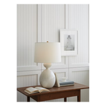 Gannet Table Lamp, Bone Craquelure, 29.25"H