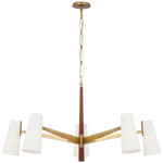 Olina 44" Chandelier, Hand-Rubbed Antique Brass and Mahogany