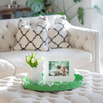 White Scalloped Lacquer Photo Frame, 5 x 7"