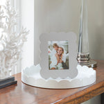 White Round Medium Lacquered Scallop Tray