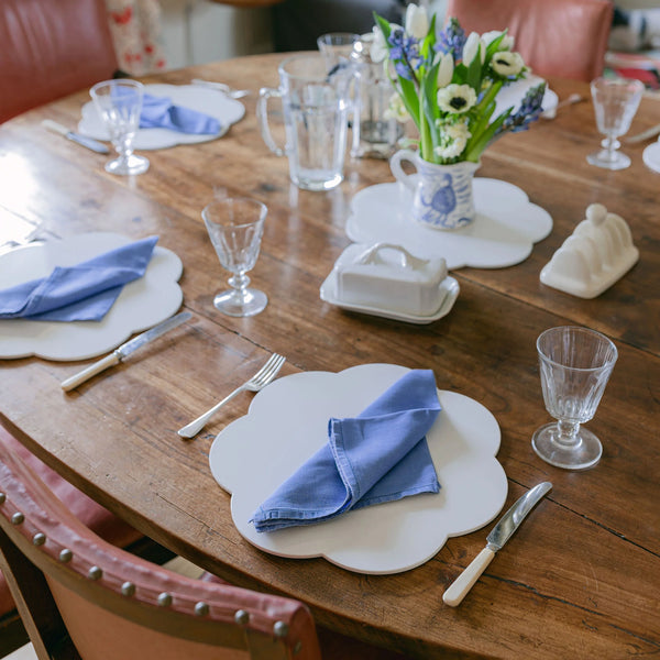 White Lacquer Placemats, Set of 4