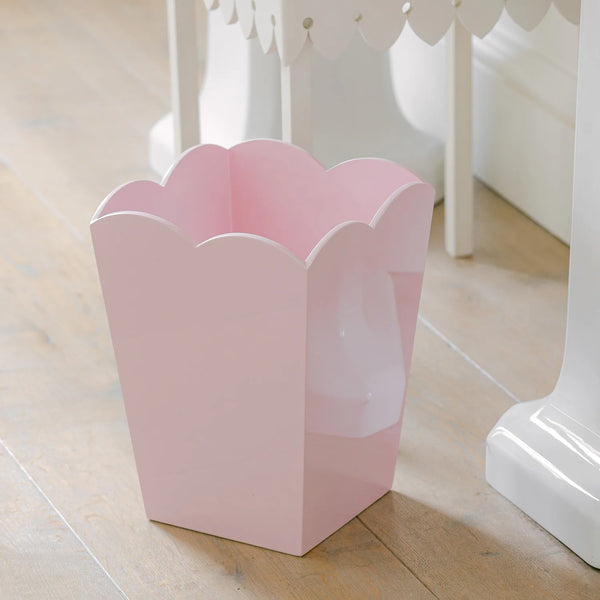 Scallop Bin - Pale Pink, 12"H