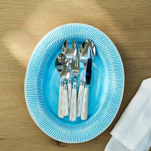 Wave Cutlery - Cappuccino/White, S/16