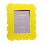 Yellow Scalloped Lacquer Photo Frame, 5 x 7"