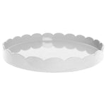 White Round Medium Lacquered Scallop Tray