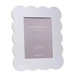 White Scalloped Lacquer Photo Frame, 5 x 7"