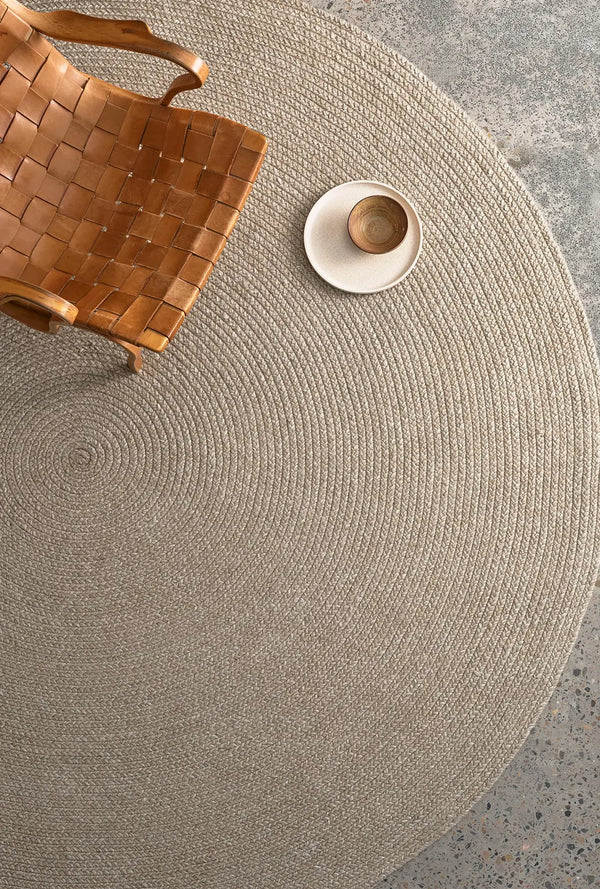 Braid Round Rug, Mushroom