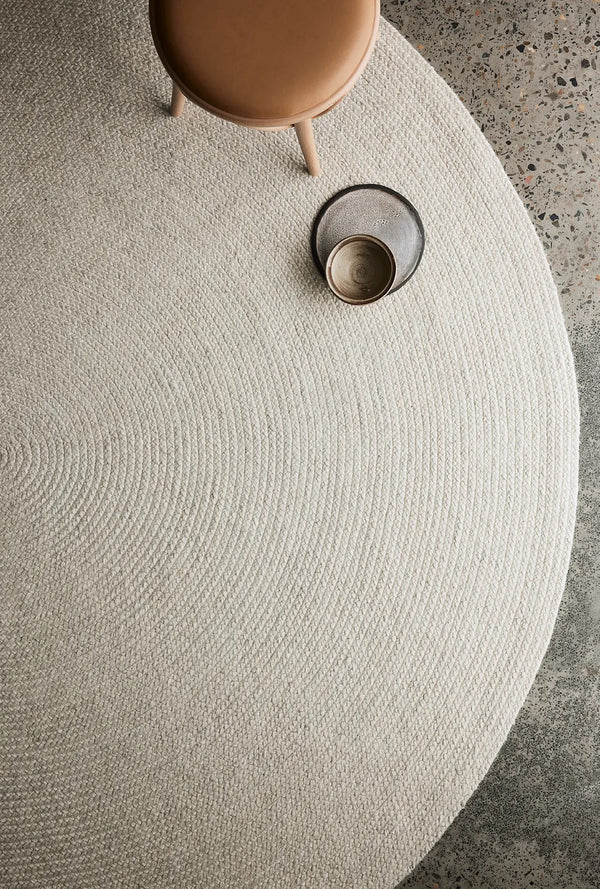 Braid Round Rug, Chalk
