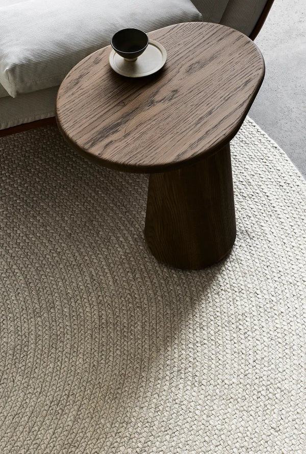Braid Round Rug, Chalk