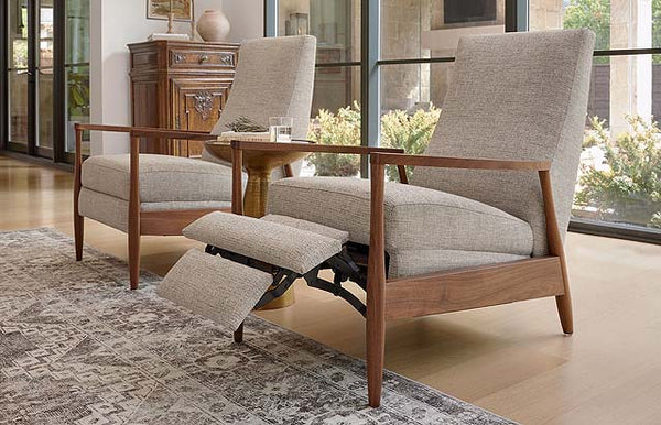 Aston Manual Recliner Chair, Sonata Grey Performance Fabric/Walnut