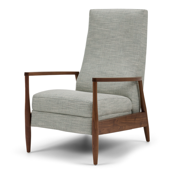 Aston Manual Recliner Chair, Sonata Grey Performance Fabric/Walnut