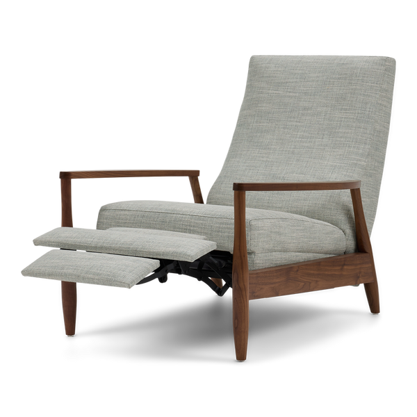 Aston Manual Recliner Chair, Sonata Grey Performance Fabric/Walnut