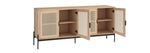 Avida Sideboard Large Rustic Oak / Black, 71.75"W x 18.5"D x 32.5"H