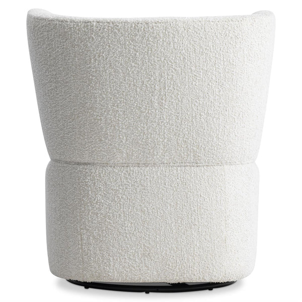 Oliver Fabric Swivel Chair, White/Cream Boucle
