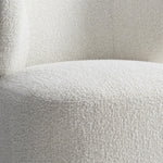 Oliver Fabric Swivel Chair, White/Cream Boucle