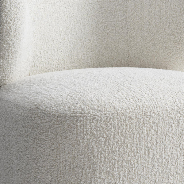 Oliver Fabric Swivel Chair, White/Cream Boucle