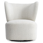 Oliver Fabric Swivel Chair, White/Cream Boucle
