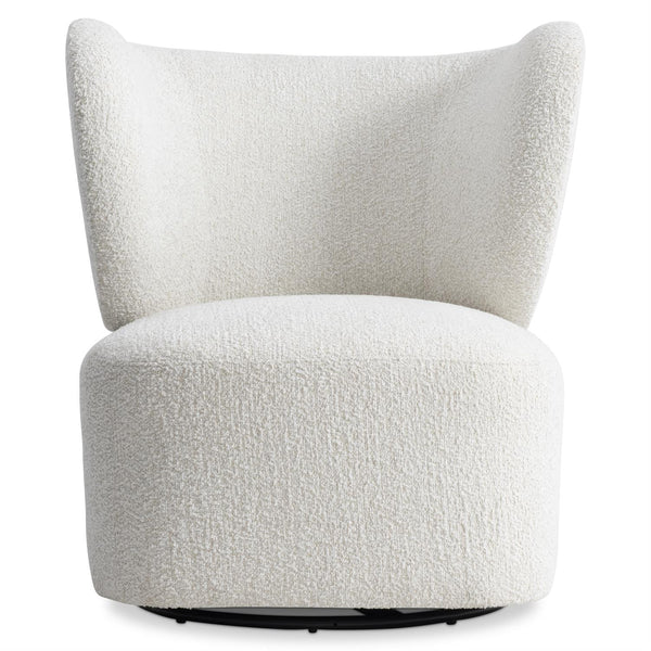 Oliver Fabric Swivel Chair, White/Cream Boucle