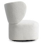 Oliver Fabric Swivel Chair, White/Cream Boucle