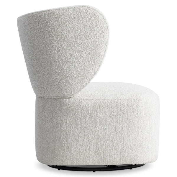 Oliver Fabric Swivel Chair, White/Cream Boucle