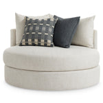 Ferris Fabric Swivel Chair - White Cream Tweed