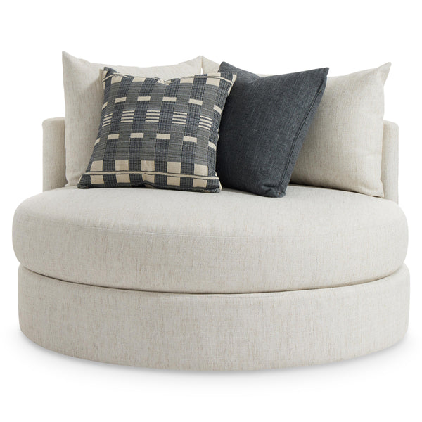 Ferris Fabric Swivel Chair - White Cream Tweed
