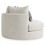 Ferris Fabric Swivel Chair - White Cream Tweed