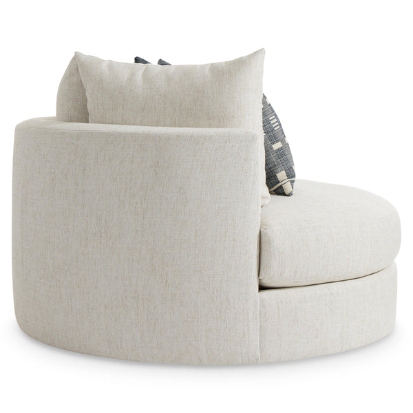 Ferris Fabric Swivel Chair - White Cream Tweed