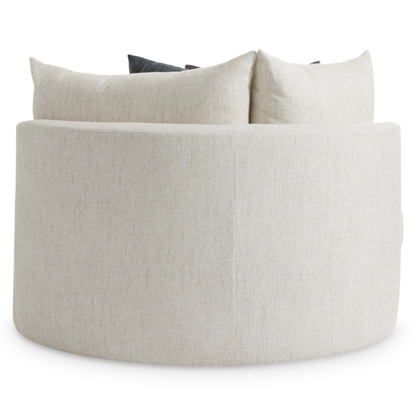 Ferris Fabric Swivel Chair - White Cream Tweed