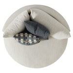 Ferris Fabric Swivel Chair - White Cream Tweed