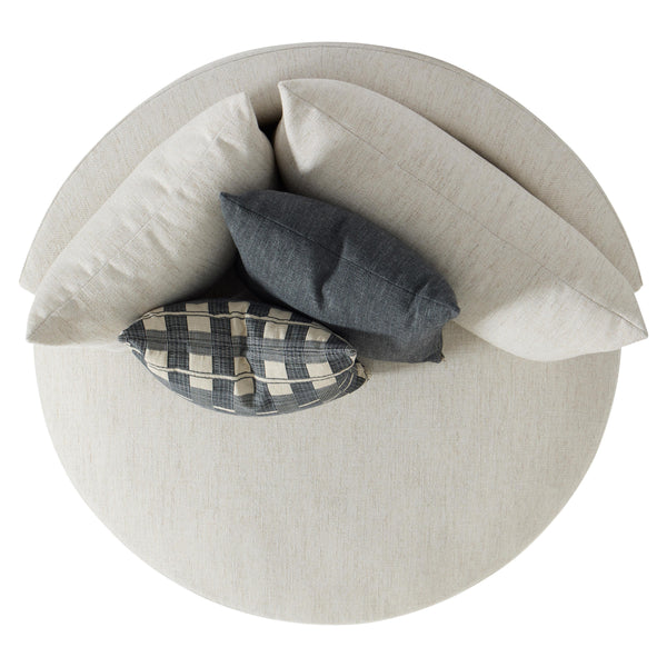 Ferris Fabric Swivel Chair - White Cream Tweed