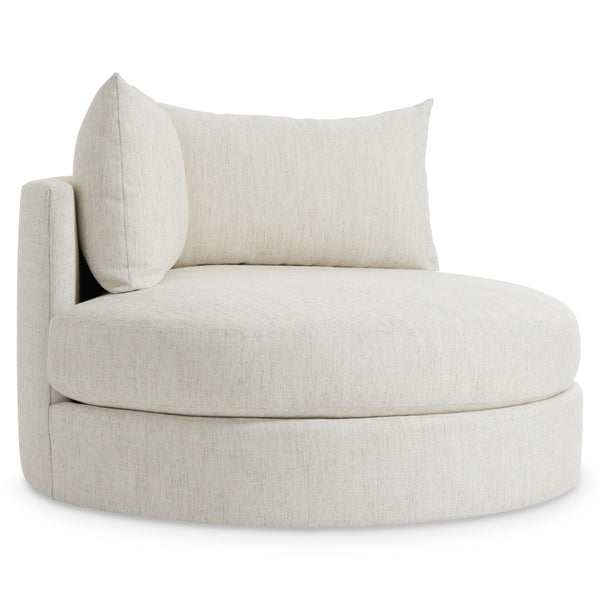 Ferris Fabric Swivel Chair - White Cream Tweed