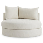 Ferris Fabric Swivel Chair - White Cream Tweed