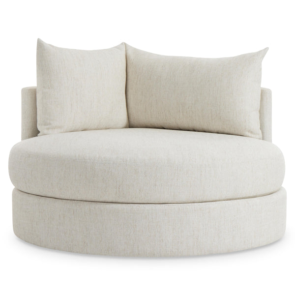 Ferris Fabric Swivel Chair - White Cream Tweed
