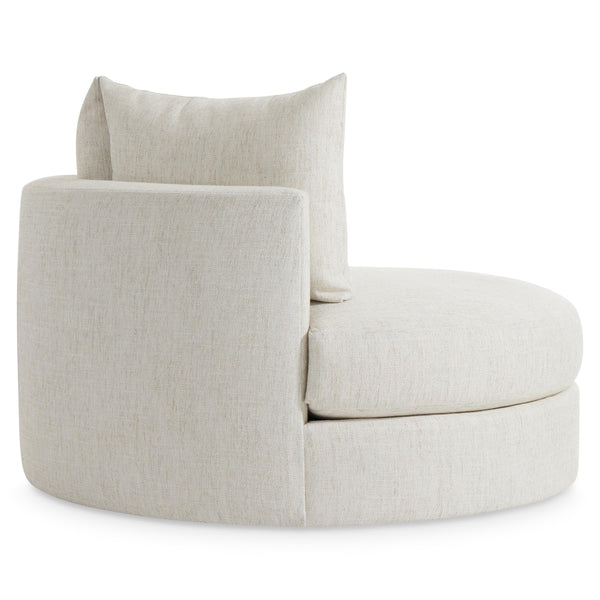Ferris Fabric Swivel Chair - White Cream Tweed