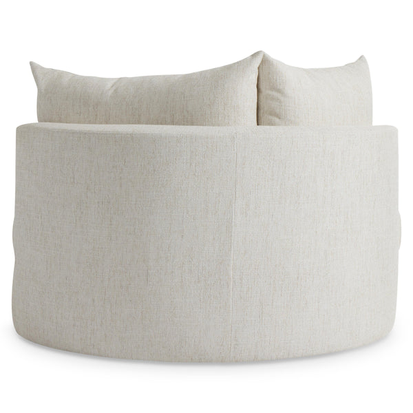 Ferris Fabric Swivel Chair - White Cream Tweed