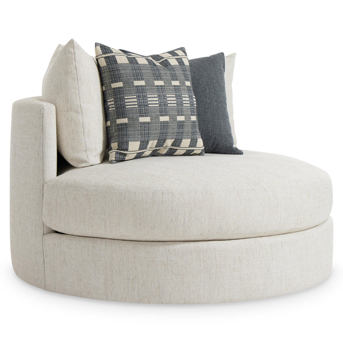 Ferris Fabric Swivel Chair - White Cream Tweed