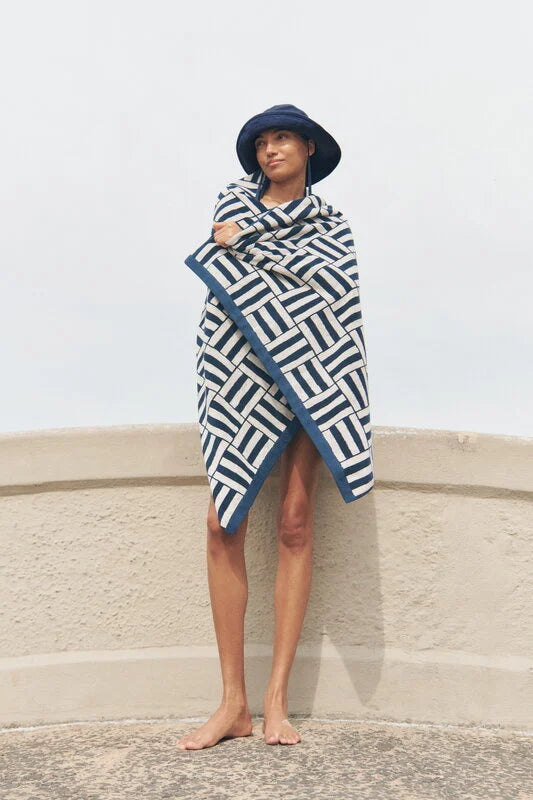 Willis Pool Towel, Obsidian & Stone